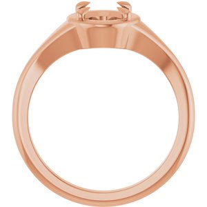 18K Rose Gold 8x6 mm Oval Ring Mounting – image 4