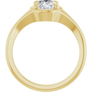 14K Yellow Gold 8x6 mm Oval Ring Mounting – image 3