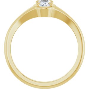 14K Yellow Gold 6x4 mm Oval Ring Mounting – image 3