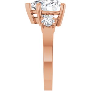 10K Rose Gold 10x10 mm Heart Ring Mounting – image 7