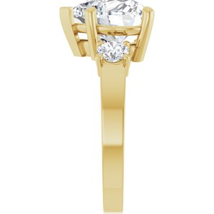 10K Yellow Gold 10x10 mm Heart Ring Mounting – image 7