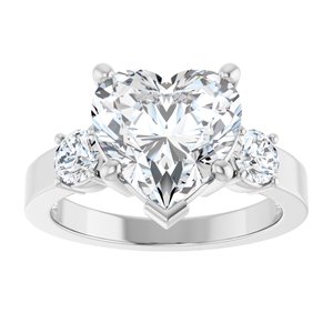 Continuum Sterling Silver 10x10 mm Heart Ring Mounting – image 5