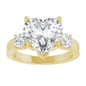 10K Yellow Gold 10x10 mm Heart Ring Mounting – image 5
