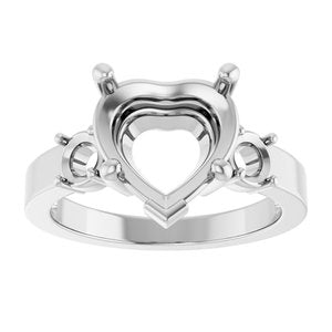 Continuum Sterling Silver 10x10 mm Heart Ring Mounting – image 6