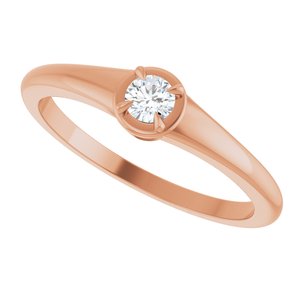 10K Rose Gold 3.2 mm Round Ring Mounting – image 8