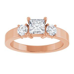 14K Rose Gold 4.5x4.5 mm Square Ring Mounting – image 5