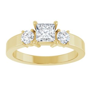 18K Yellow Gold 4.5x4.5 mm Square Ring Mounting – image 5