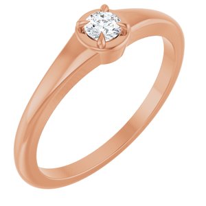 10K Rose Gold 3.2 mm Round Ring Mounting
