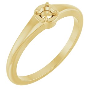 14K Yellow Gold 3.2 mm Round Ring Mounting – image 2