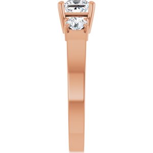 10K Rose Gold 4.5x4.5 mm Square Ring Mounting – image 7