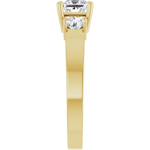 18K Yellow Gold 4.5x4.5 mm Square Ring Mounting – image 7