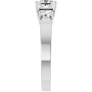 14K X1 White Gold 4.5x4.5 mm Square Ring Mounting – image 7
