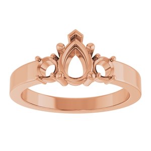10K Rose Gold 7x5 mm Pear Ring Mounting – image 6