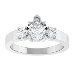 18K White Gold 7x5 mm Pear Ring Mounting – image 5
