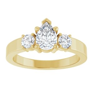 10K Yellow Gold 7x5 mm Pear Ring Mounting – image 5