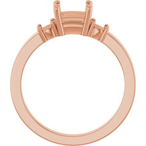 10K Rose Gold 5x5 mm Square Ring Mounting – image 4