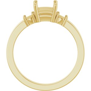 14K Yellow Gold 5x5 mm Square Ring Mounting – image 4
