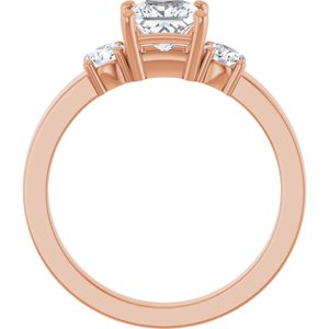 10K Rose Gold 5x5 mm Square Ring Mounting – image 3