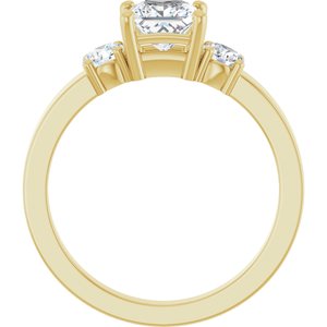 14K Yellow Gold 5x5 mm Square Ring Mounting – image 3