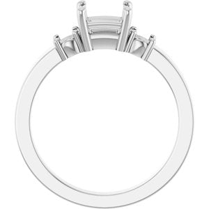 Sterling Silver 5x5 mm Square Ring Mounting – image 4