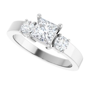 14K X1 White Gold 5x5 mm Square Ring Mounting – image 8