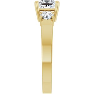 14K Yellow Gold 5x5 mm Square Ring Mounting – image 7