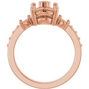 10K Rose Gold 12x8 mm Pear Ring Mounting – image 4