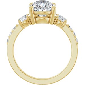 10K Yellow Gold 12x8 mm Pear Ring Mounting – image 3