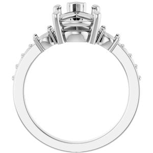 Continuum Sterling Silver 12x8 mm Pear Ring Mounting – image 4