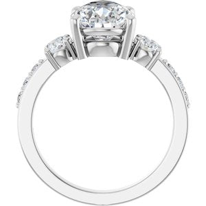 14K X1 White Gold 12x8 mm Pear Ring Mounting – image 3
