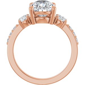 14K Rose Gold 12x8 mm Pear Ring Mounting – image 3
