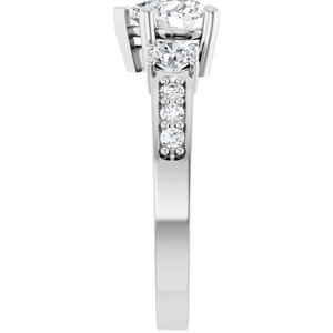10K White Gold 6.5x6.5 mm Heart Ring Mounting – image 7
