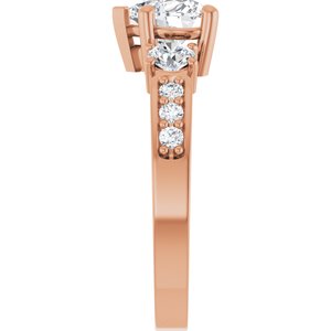 14K Rose Gold 6.5x6.5 mm Heart Ring Mounting – image 7