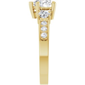 14K Yellow Gold 6.5x6.5 mm Heart Ring Mounting – image 7