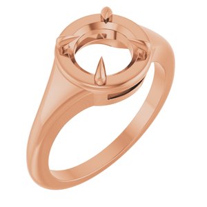 10K Rose Gold 7.4 mm Round Ring Mounting – image 2