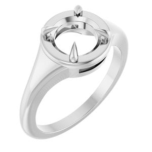 10K White Gold 7.4 mm Round Ring Mounting – image 2