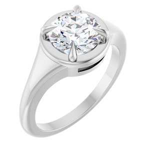 Continuum Sterling Silver 7.4 mm Round Ring Mounting