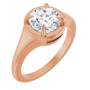 14K Rose Gold 7.4 mm Round Ring Mounting