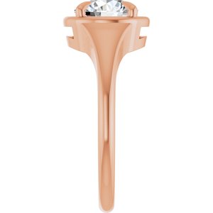 10K Rose Gold 7.4 mm Round Ring Mounting – image 7