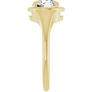 10K Yellow Gold 7.4 mm Round Ring Mounting – image 7