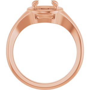18K Rose Gold 7.4 mm Round Ring Mounting – image 4