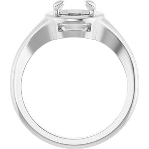 14K X1 White Gold 7.4 mm Round Ring Mounting – image 4