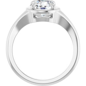 14K X1 White Gold 7.4 mm Round Ring Mounting – image 3