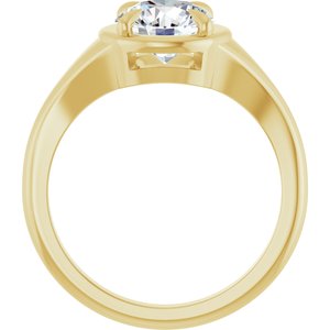 10K Yellow Gold 7.4 mm Round Ring Mounting – image 3