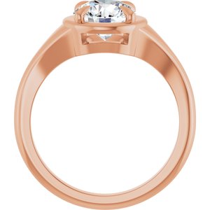18K Rose Gold 7.4 mm Round Ring Mounting – image 3