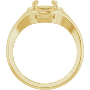14K Yellow Gold 7.4 mm Round Ring Mounting – image 4