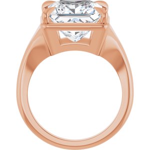 10K Rose Gold 10x10 mm Square Ring Mounting – image 3