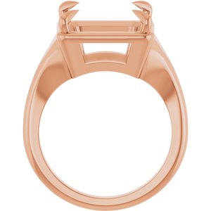 14K Rose Gold 10x10 mm Square Ring Mounting – image 4