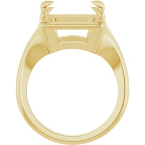 14K Yellow Gold 10x10 mm Square Ring Mounting – image 4