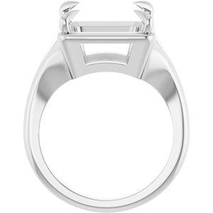 14K X1 White Gold 10x10 mm Square Ring Mounting – image 4